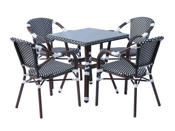 "Кабри" плетеный стол из искусственного ротанга, цвет черно-белый — изображение 3