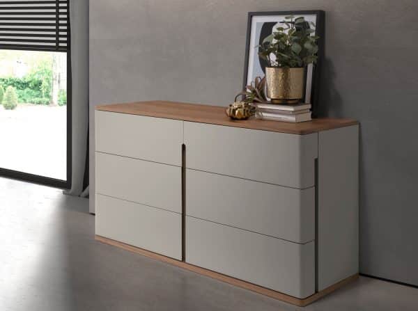 Комод  7168/MC2320DR из серого лака и орехового дерева — изображение 2