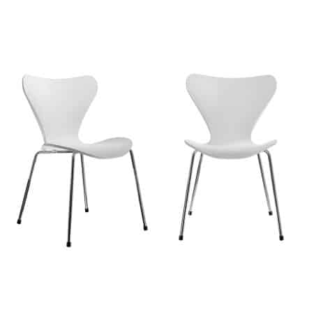 Комплект из 2-х стульев Seven Style белый с хромированными ножками
