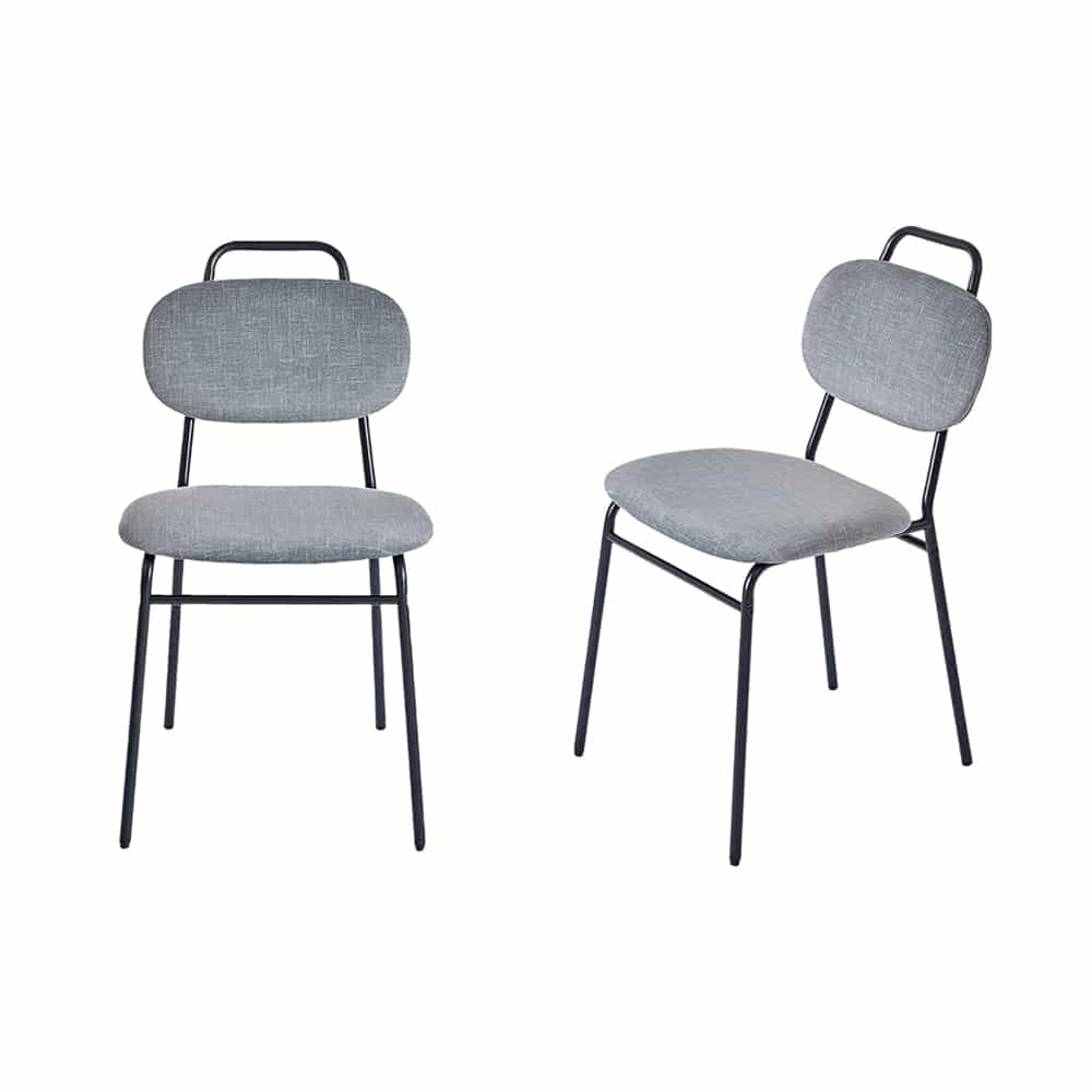 Комплект из 2-ух стульев MOLLY разборный черный каркас серое сиденье Комплект из 2-ух стульев MOLLY разборный черный каркас серое сиденье