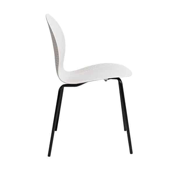 Комплект из 4-х стульев Wave белый с черными ножками — изображение 4