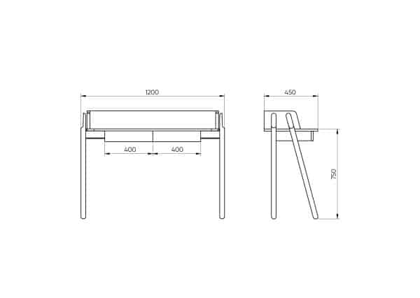 Консоль Basic 120*45 см (натуральный дуб, коричневый рогожка) — изображение 3