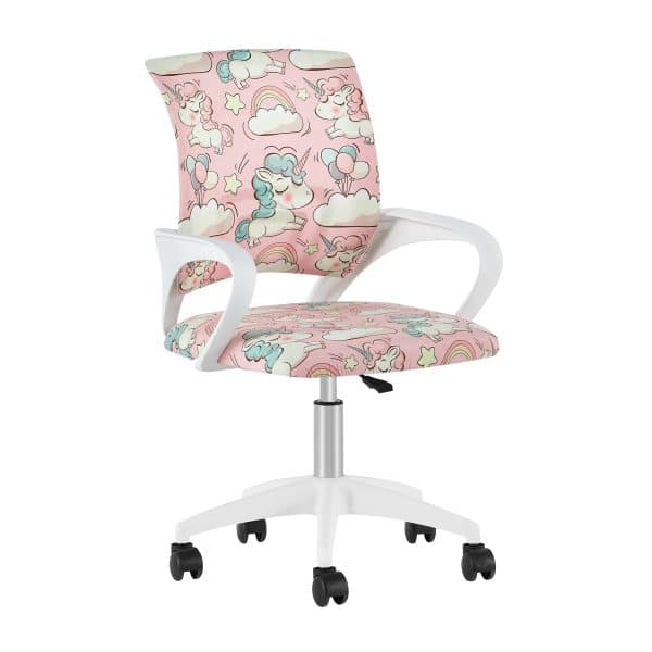 Кресло офисное TopChairs Simple SN Junior принт Unicorns пластик белый — изображение 2