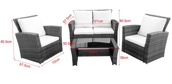 Лаунж зона плетенная из ротанга (2-х диван+ 2 клесла +журнальный столик), цвет коричневый — изображение 3