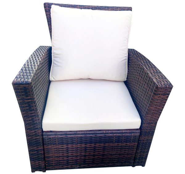 Лаунж зона плетенная из ротанга (2-х диван+ 2 клесла +журнальный столик), цвет коричневый — изображение 5