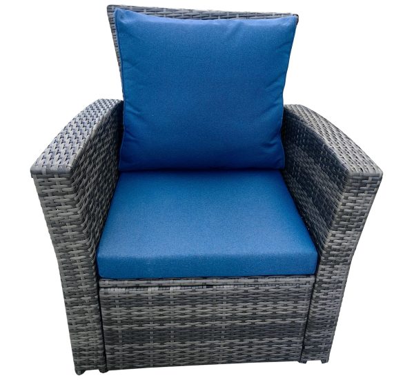 Лаунж зона плетенная из ротанга (2-х диван+ 2 клесла +журнальный столик), цвет серый — изображение 5