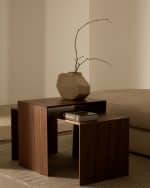 Litto Журнальный столик из шпона ореха с отделкой натурального цвета, 90 x 45 см — изображение 4