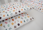 Мягкие бортики для кроватки KIDI soft "Разноцветные буквы" (сатин) — изображение 4