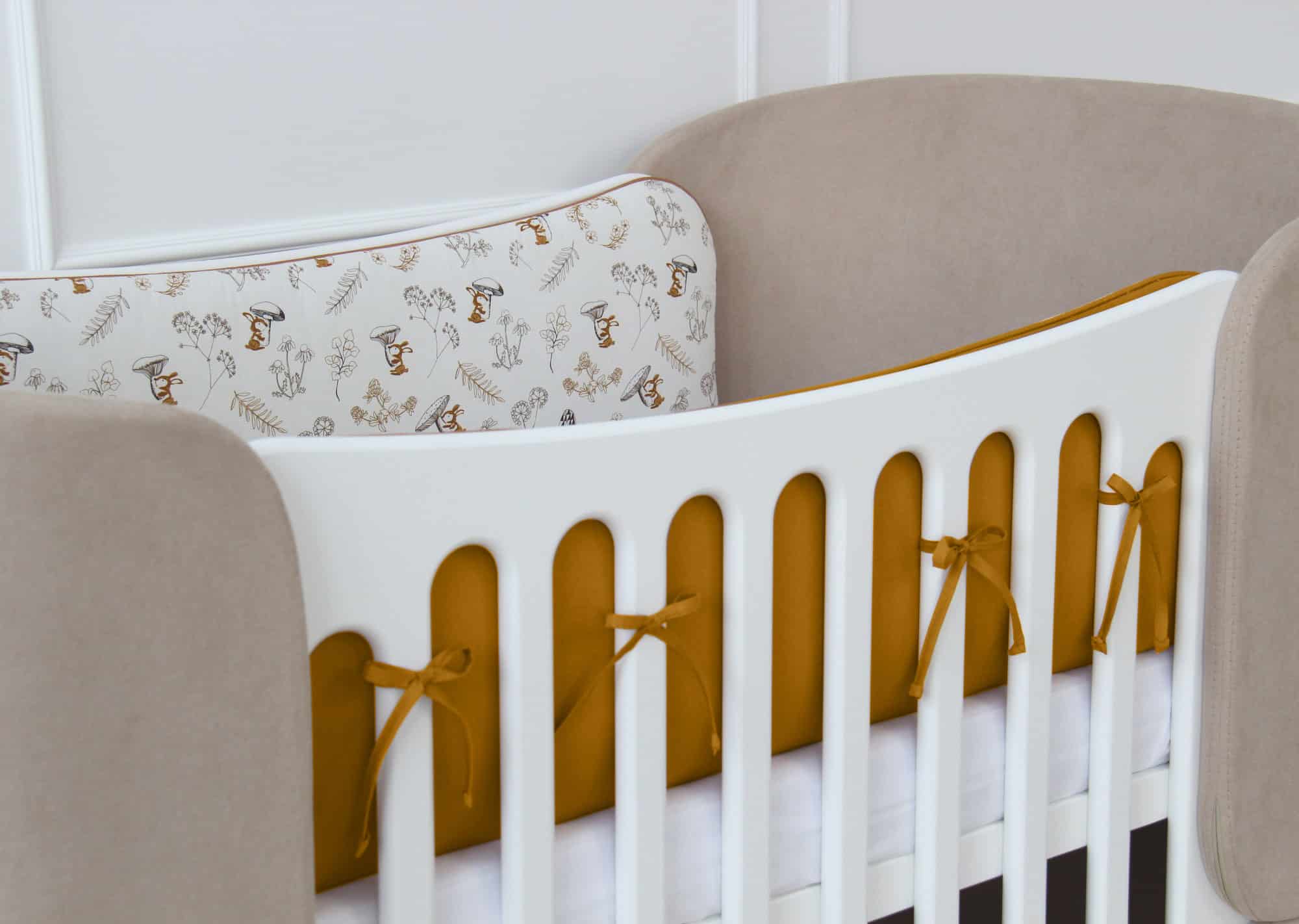 Мягкие бортики для кроватки KIDI soft "Зайчики с грибами" (горчичный Мягкие бортики для кроватки KIDI soft "Зайчики с грибами" (горчичный