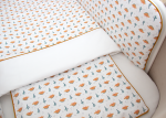 Мягкие бортики для кроватки KIDI soft "Жёлтые динозаврики" (кант, сатин) — изображение 4
