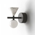 Настенный светильник Oneta черный металл / белый мрамор