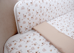 Постельное бельё в детскую кроватку «Лама» (бежевый, сатин). Состав: наволочка 40*32 см, пододеяльник 90*110 см — изображение 4