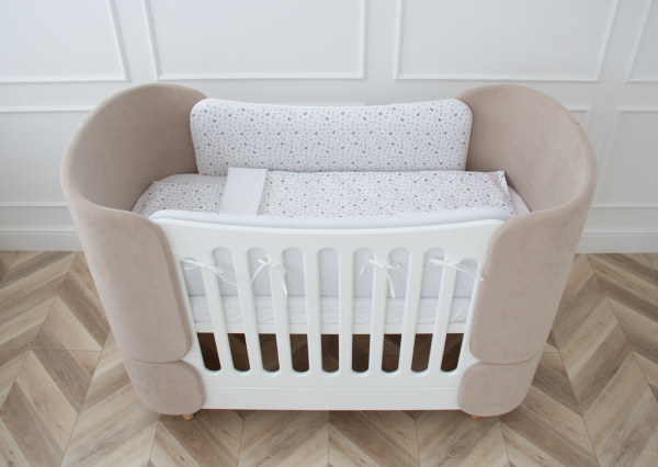 Постельное бельё в детскую кроватку. Состав: наволочка 40*32 см, пододеяльник 90*110 см «Цветочки веточки» (сатин) — изображение 3