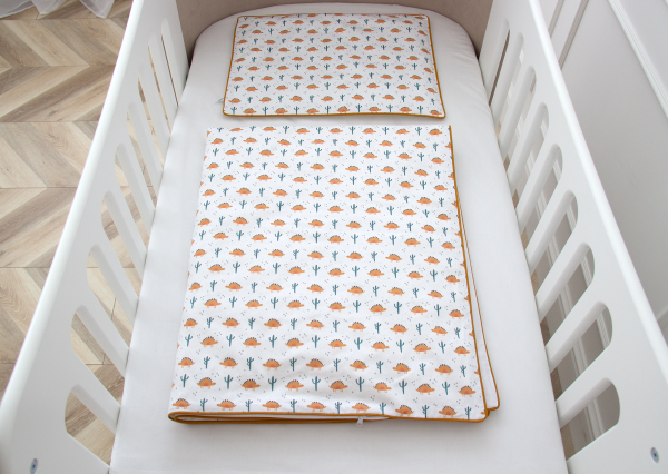 пододеяльник 90*110 см «Жёлтые динозаврики» (кант