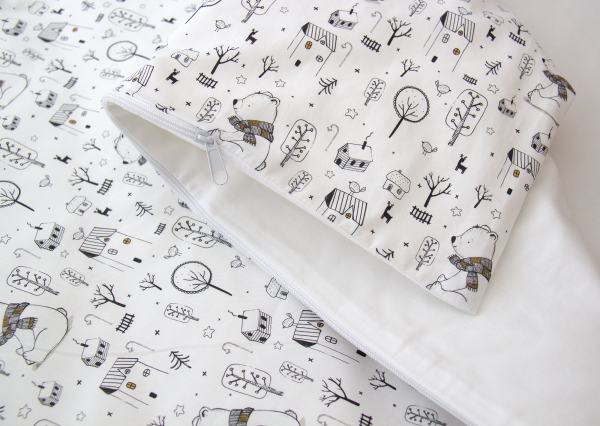 Постельное бельё в детскую кроватку. Состав: наволочка 40*32 см, пододеяльник 90*110 см «Зверушки» (сатин) — изображение 4