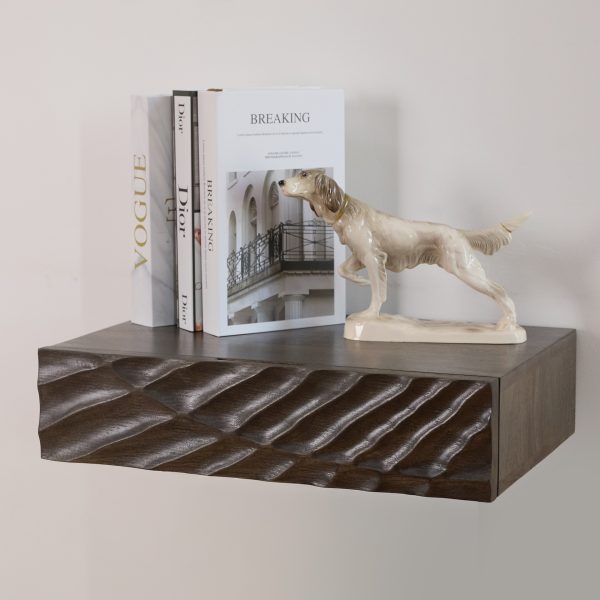 Прикроватная подвесная тумбочка из массива, ЛАХАРА II Грей — изображение 3