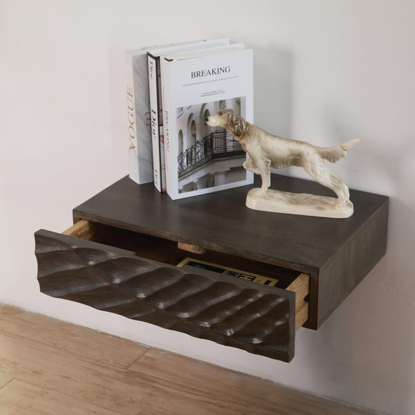 Прикроватная подвесная тумбочка из массива, ЛАХАРА II Грей — изображение 4