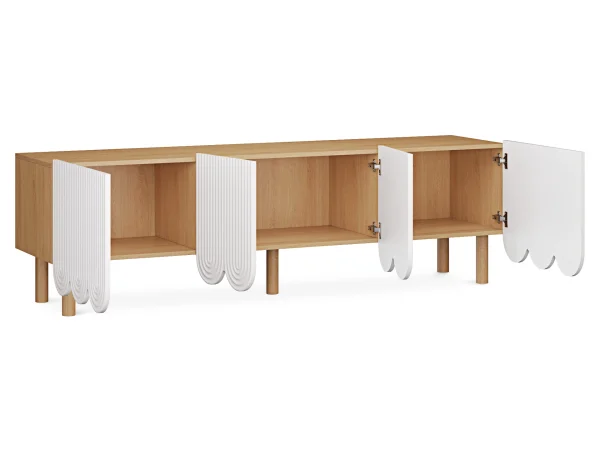 Сервант 4-х дверный Mira белый, дуб — изображение 2