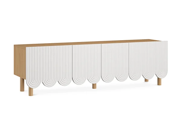 Сервант 4-х дверный Mira белый, дуб — изображение 3