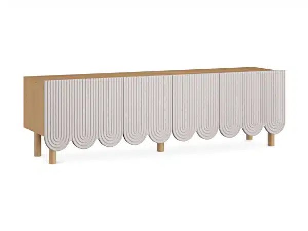 Сервант 4-х дверный Mira бежевый, дуб — изображение 3