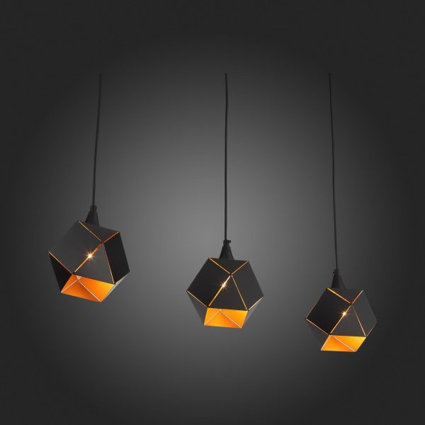 SL258.403.03 Люстра подвесная ST-Luce Черный/Черный, Золото E14 3*40W ENIGMA — изображение 5