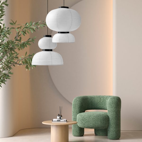 SLE6021-523-02 Светильник подвесной черный/белый D400*H380mm E27 2*60W LYKKE — изображение 2