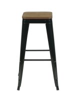 Стул барный TOLIX черный глянцевый + темное дерево KD 4 шт. — изображение 3