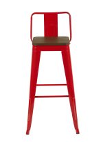 Стул барный TOLIX со спинкой красный глянцевый + темное дерево KD 4 шт. — изображение 3
