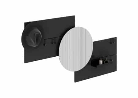 Вешалка Stripe M горизонтальная с зеркалом D 60 см (черный)