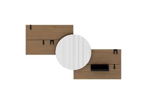 Вешалка Stripe M горизонтальная с зеркалом D 60 см (натуральный дуб) — изображение 3