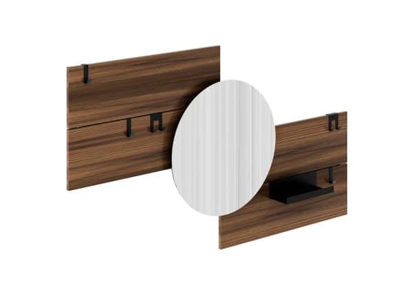 Вешалка Stripe M горизонтальная с зеркалом D 60 см (орех) — изображение 2