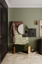 Вешалка Stripe M горизонтальная с зеркалом D 60 см (орех, черный) — изображение 4