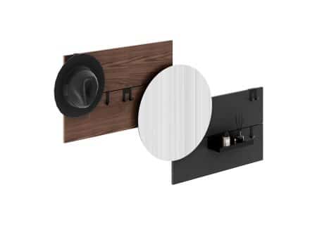 Вешалка Stripe M горизонтальная с зеркалом D 60 см (орех