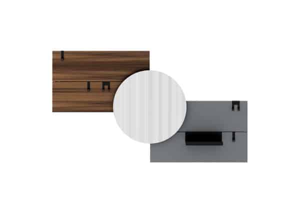 Вешалка Stripe M горизонтальная с зеркалом D 60 см (орех, серый) — изображение 3