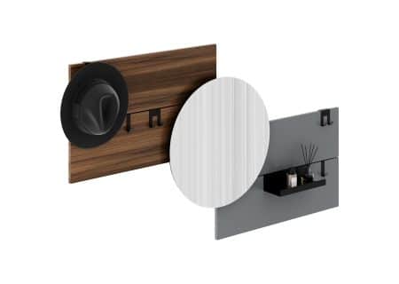 Вешалка Stripe M горизонтальная с зеркалом D 60 см (орех