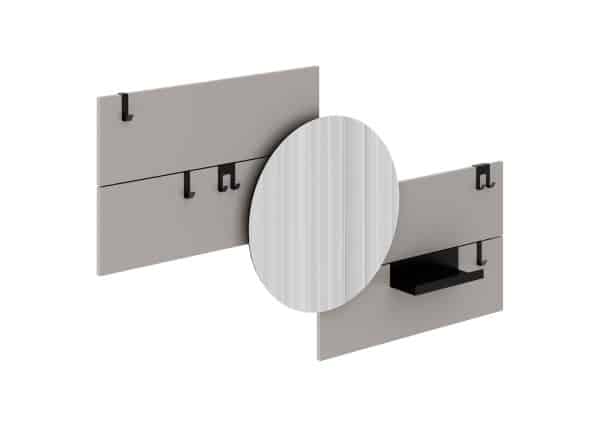 Вешалка Stripe M горизонтальная с зеркалом D 60 см (серо-бежевый) — изображение 2