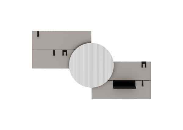 Вешалка Stripe M горизонтальная с зеркалом D 60 см (серо-бежевый) — изображение 3