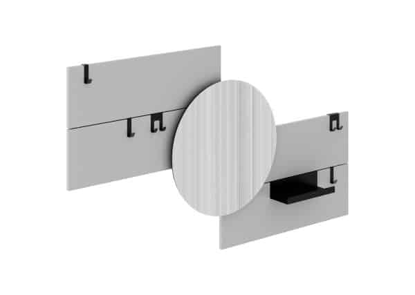 Вешалка Stripe M горизонтальная с зеркалом D 60 см (светло-серый) — изображение 2