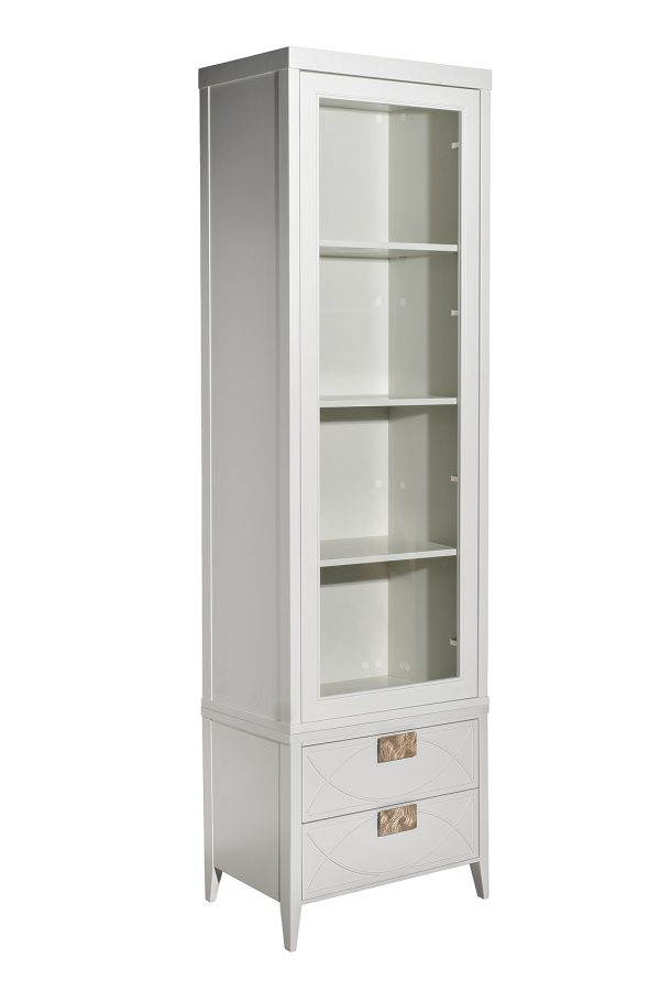 151SV-000021 Шкаф-витрина 1 стеклянный фасад с тумбой прикроватной с 2-мя ящиками — изображение 2