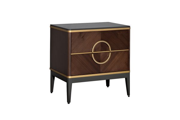 151SV-10001 Тумба прикроватная шпон 2 ящика 60*60*40см — изображение 2