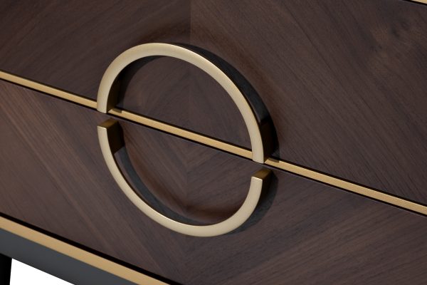 151SV-10001 Тумба прикроватная шпон 2 ящика 60*60*40см — изображение 5