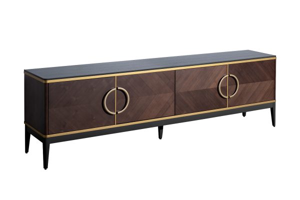 151SV-10003 Тумба под TV 4-х дверная шпон 200*58*40см — изображение 2