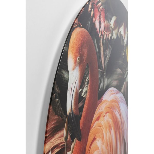 Картина стеклянная Proud Flamingo Ø100 см — изображение 2