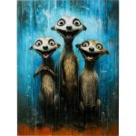 Картина стеклянная Singing Meerkats 60x80 см