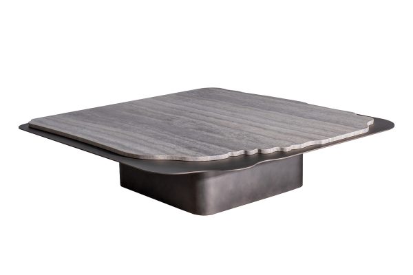 58DB-24056 Стол журнальный Travertine 120*120*29см — изображение 2