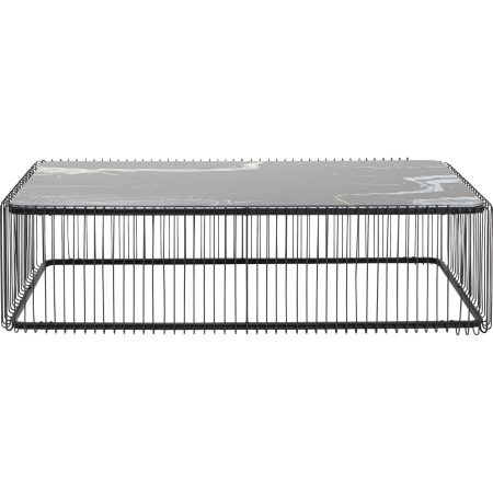 Стол кофейный Wire Glass Marble Black 145x75 см