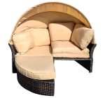 "Амальфи" плетеная кровать-трансформер, цвет коричневый, подушки бежевые — изображение 5