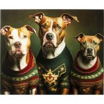 Картина стеклянная Dog Family 110x90 см