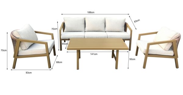 "Детройт" лаунж-зона из искусственного ротанга, цвет бежевый — изображение 3