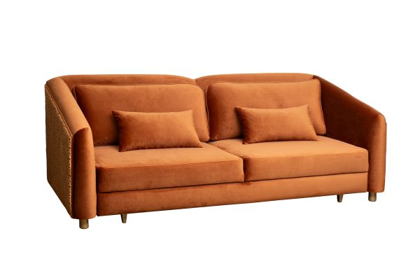 Диван Trevi 230М(К) трехм раскл с кантом оранж Pad32+Lattice ORANG 232*103*88см — изображение 2